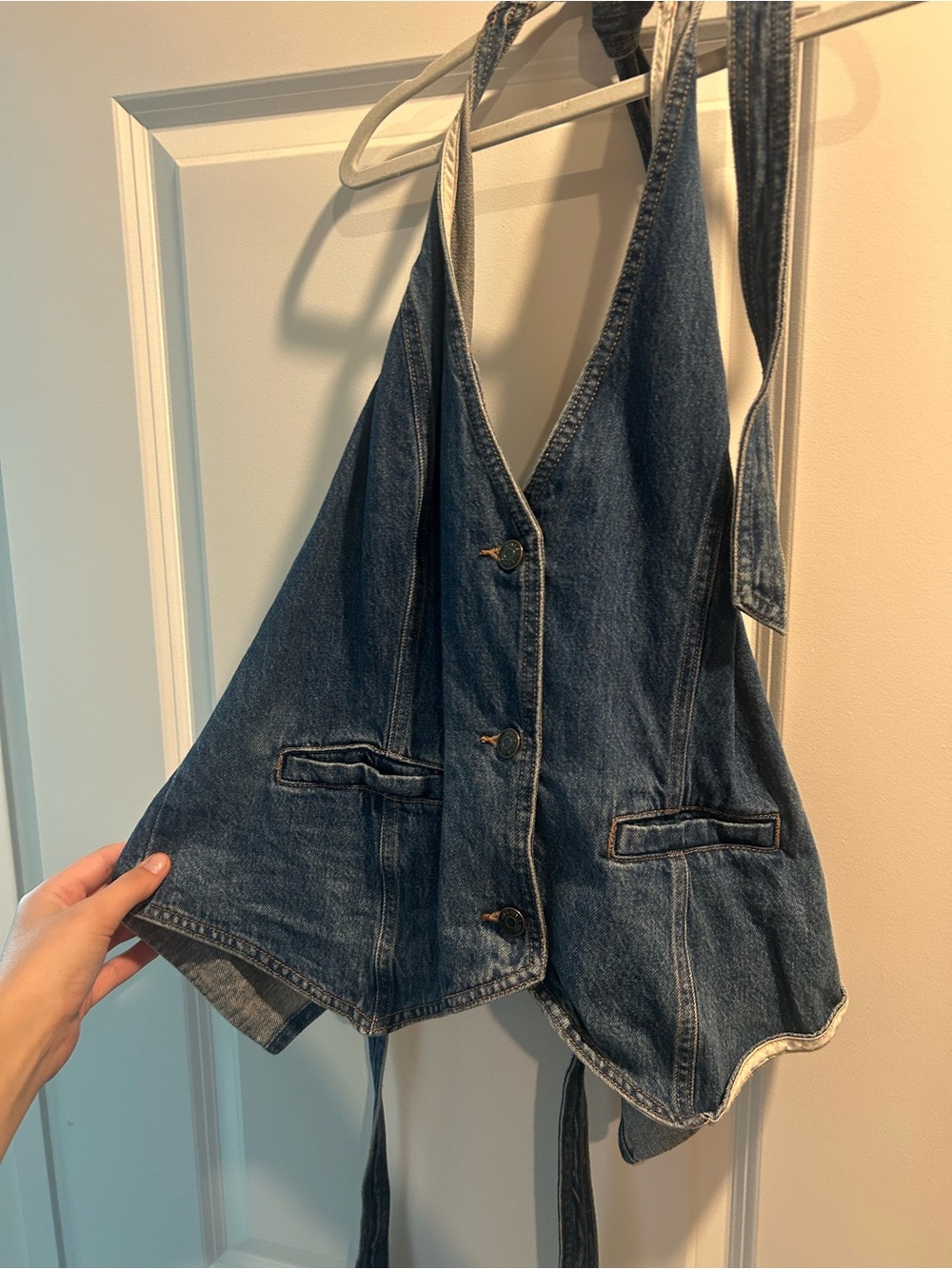 wild fable Dark Blue Denim Halter Vest